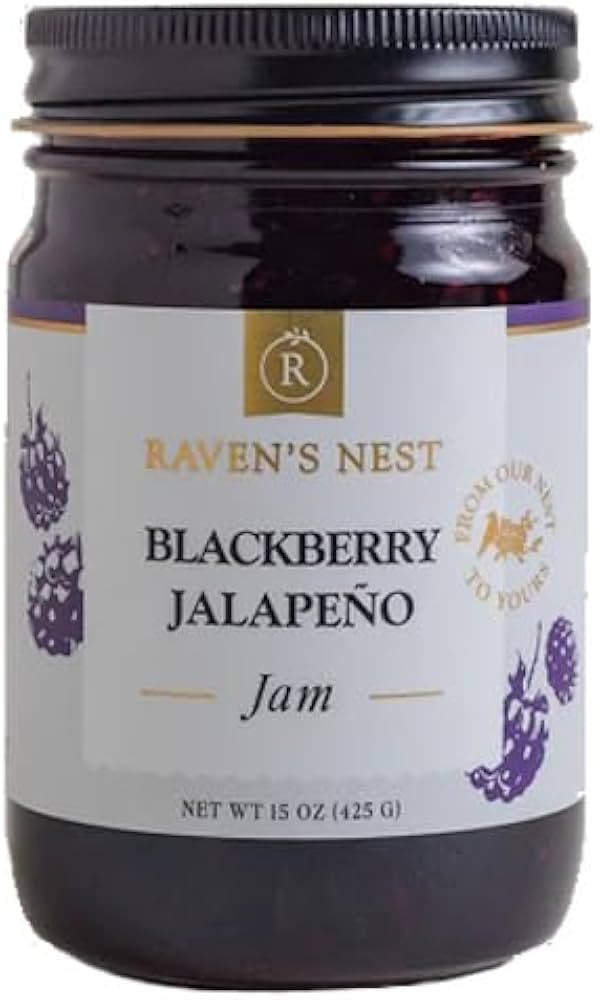 Raven's Original Hot Pepper All Natural Jam - 15 Ounce Jar (Blackberry Jalapeno) | Amazon (US)