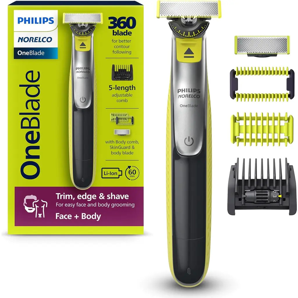 Philips Norelco OneBlade 360 Face + Body, Hybrid Electric Razor & Trimmer Kit in Silver at Nordstrom | Nordstrom