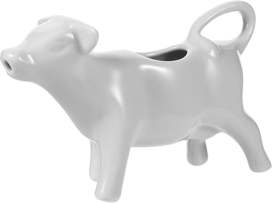 Angoily Ceramic Cow Coffee Creamer Dispenser: 40ml Withe Milk Creamer Pitcher with Handle Sauce P... | Amazon (US)