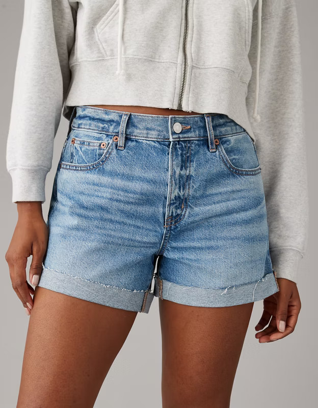 AE Strigid 4" Perfect Denim Short | American Eagle Outfitters (US & CA)