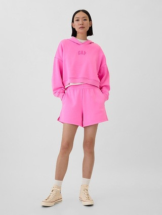 Relaxed Gap Mini-Logo Cropped Hoodie | Gap Factory