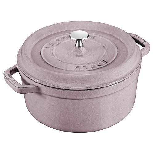 Staub 4-Quart Cast Iron Round Cocotte in Matte Colors - Purple | HSN