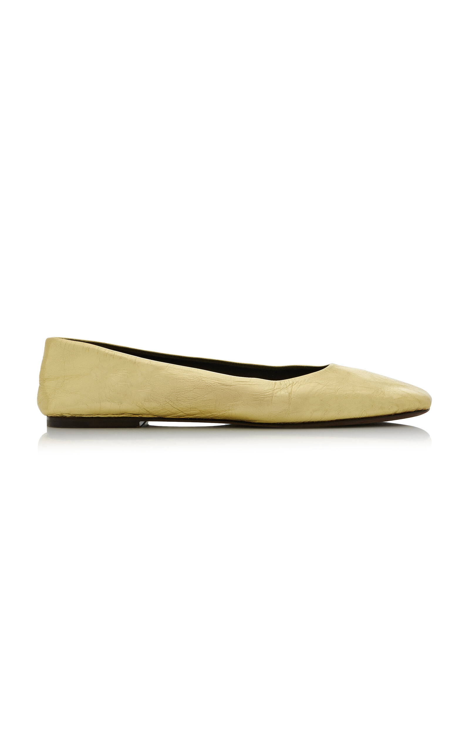 The Row - Square Metallic Leather Ballet Flats - Gold - IT 40 - Moda Operandi | Moda Operandi (Global)