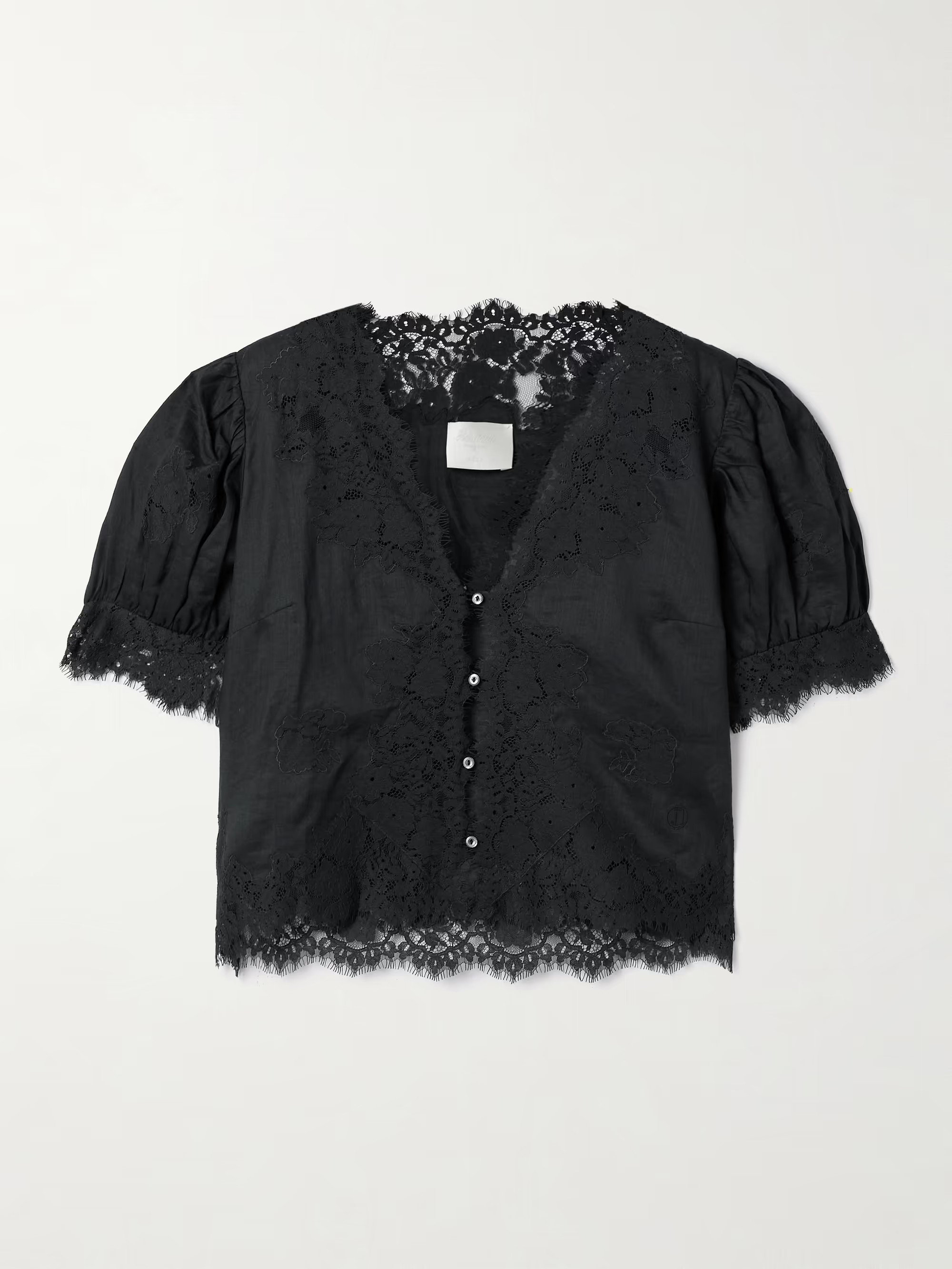 Idella corded lace-trimmed ramie blouse | NET-A-PORTER (UK & EU)