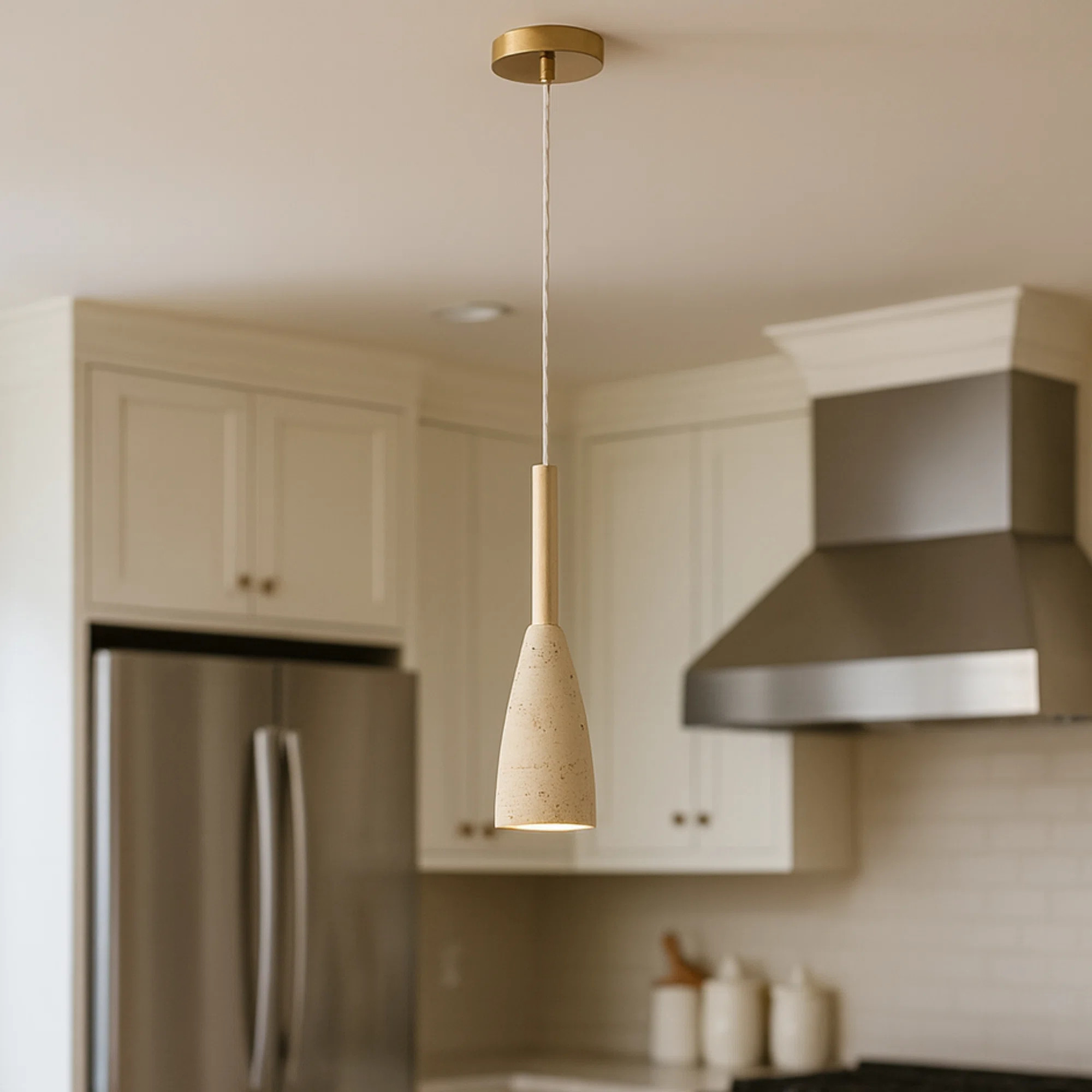 1 -Light Natural Stone Elongated Pendant Light | Wayfair North America
