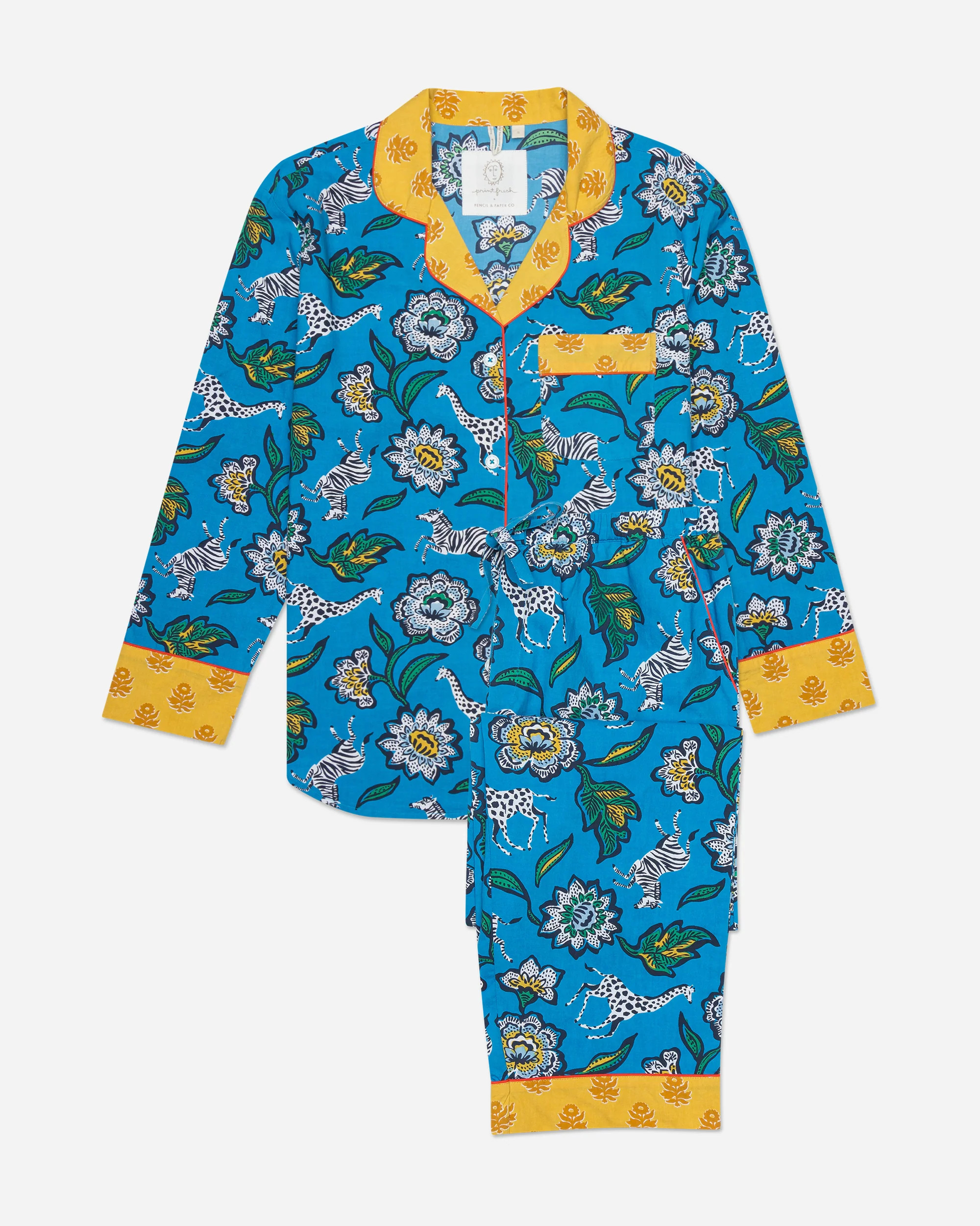 PF x Pencil &amp; Paper Co. Floral Safari - Long Sleep Set - Cobalt | Printfresh