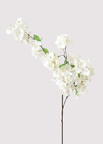 Afloral Faux Flowers Cherry Blossom Stem in Cream White - 44" | Amazon (US)