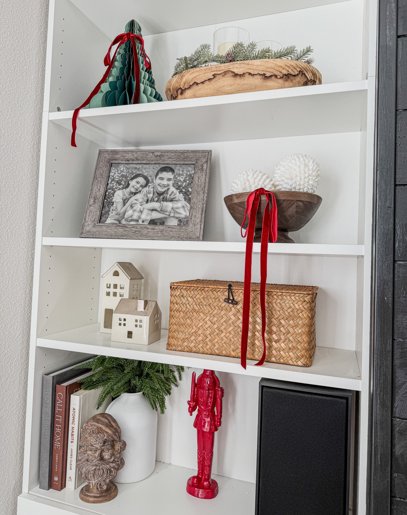 Shelf styling for Christmas! 

#christmasdecor #christmas #holiday 

#LTKHoliday #LTKSeasonal #LTKHome