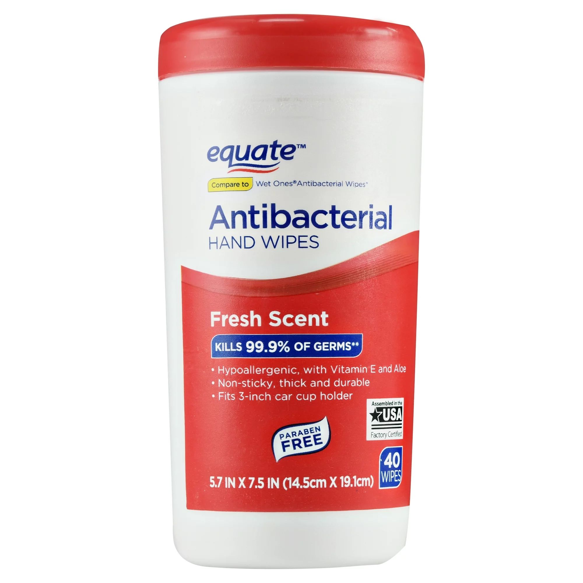 Equate Antibacterial Hand Wipes, Fresh Scent, 40 Ct | Walmart (US)