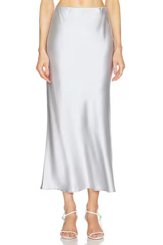 THE MODE x REVOLVE Silk Valentina Skirt in Silver from Revolve.com | Revolve Clothing (Global)