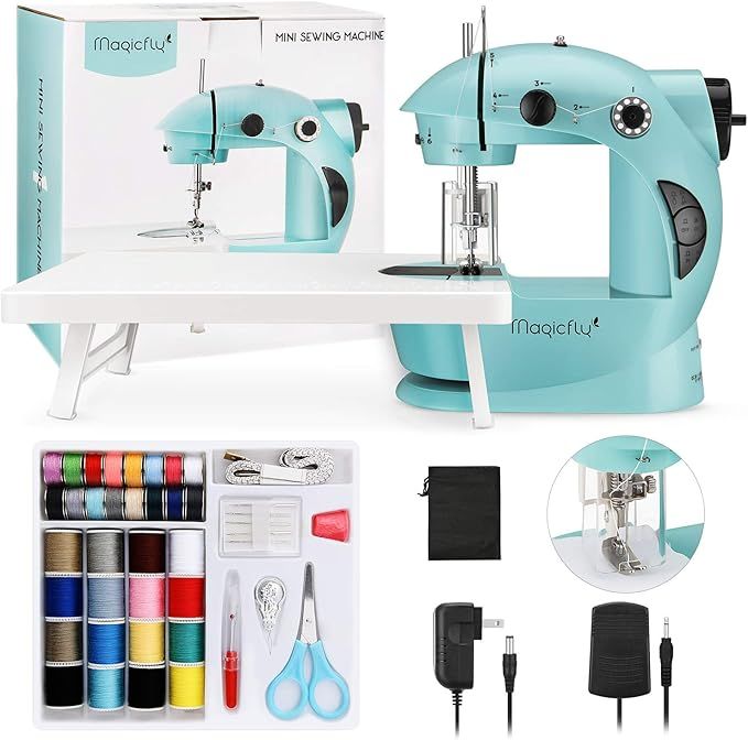 Magicfly Mini Sewing Machine with Extension Table, Dual Speed Portable Sewing Machine for Beginne... | Amazon (US)