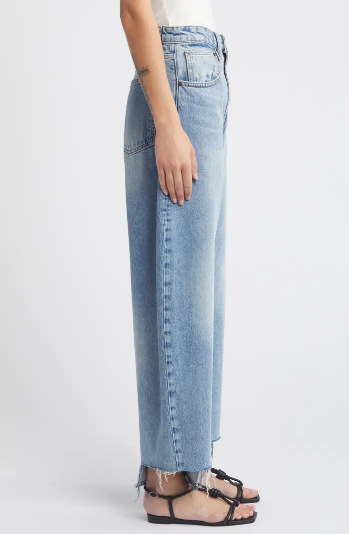 Fray Step Hem Barrel Leg Jeans | Nordstrom