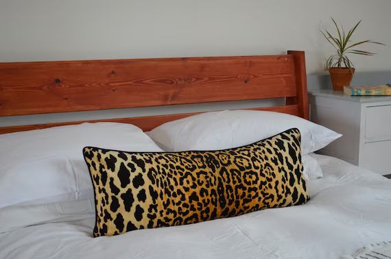 long lumbar leopard pillow // leopard print cushion  // long lumbar leopard cushion  // braemore ... | Etsy (US)