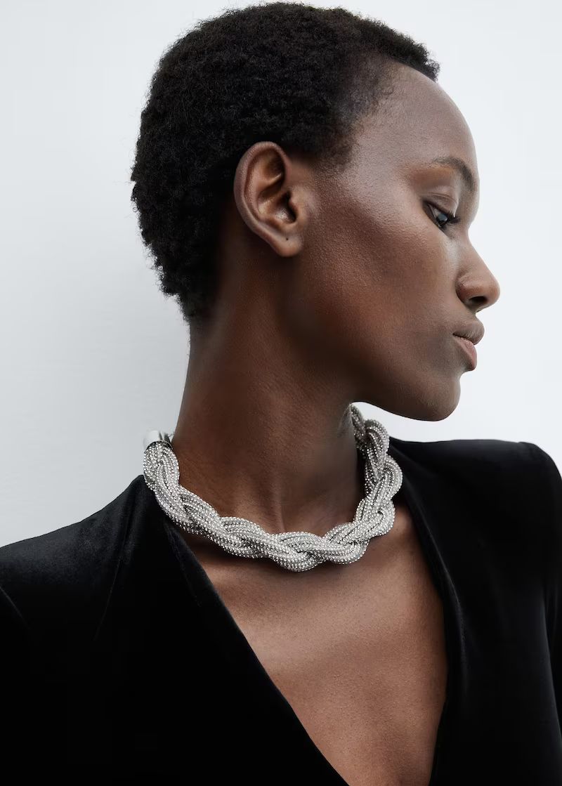 Rhinestone intertwined necklace | MANGO (US)