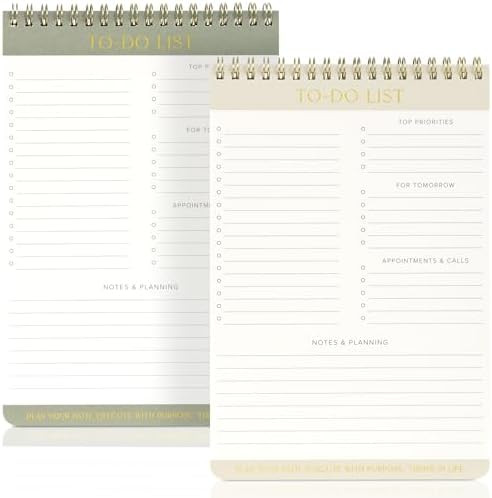 ZICOTO Beautiful To Do List Note Pads Set Of 2 for Easy Daily Planning - The Perfect Work Notepad... | Amazon (US)