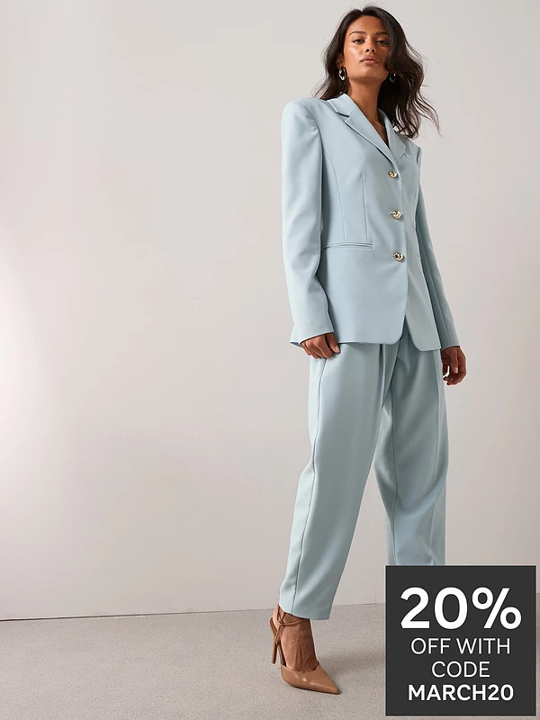 The Very Collection Barrel Leg Trousers - Light Blue | Very (UK)