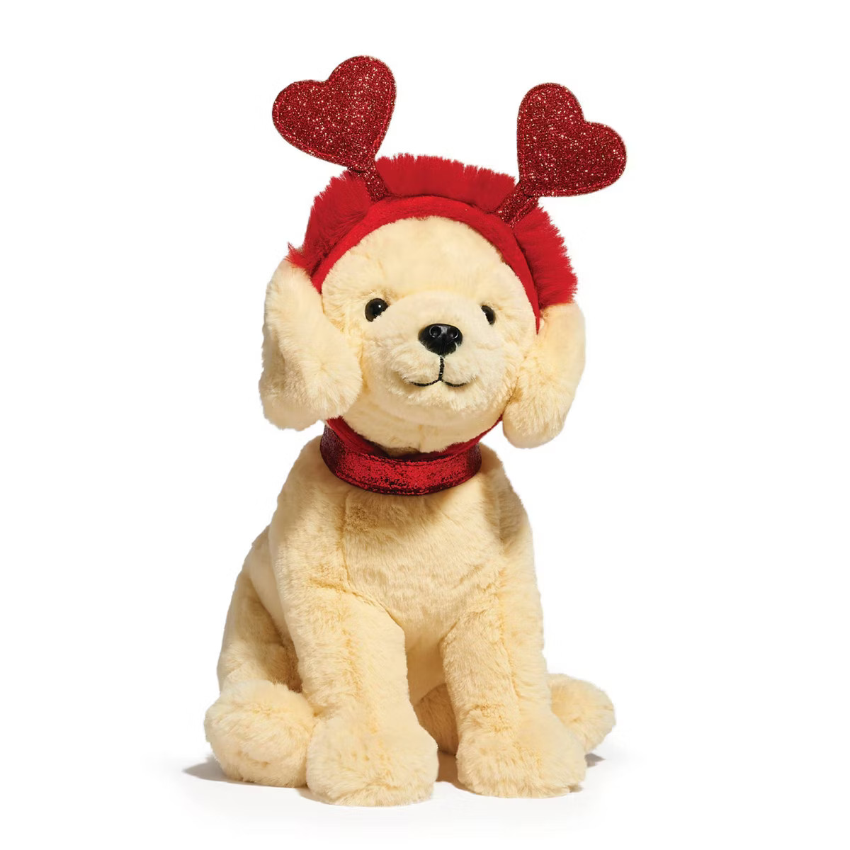 FAO Schwarz 12" Sparklers Labrador with Removable Red Heart Boppers Toy Plush | Target