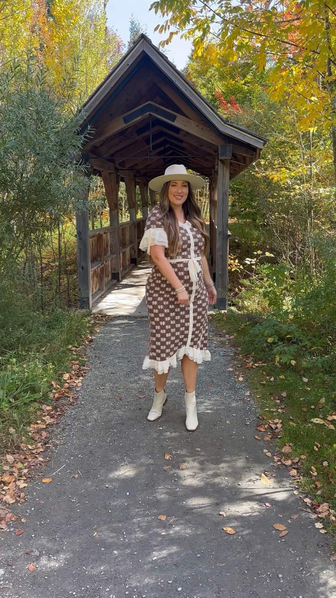 This dress is STUNNING & unique and the perfect thanksgiving outfit for for family photos! 
It has some stretch but not a ton so stay tts, if in between size up for curves. I’m in tts xl  

#LTKHoliday #LTKVideo #LTKMidsize