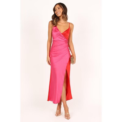 Petal and Pup Womens Lipa Colourblock Midi Slip Dress - Pink/Red L | Target