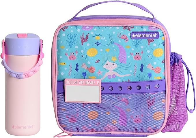 Elemental 18oz Core Kids Water Bottle & 3L Lunch Bag, Double wall Insulated Bottle with Straw Lid... | Amazon (US)