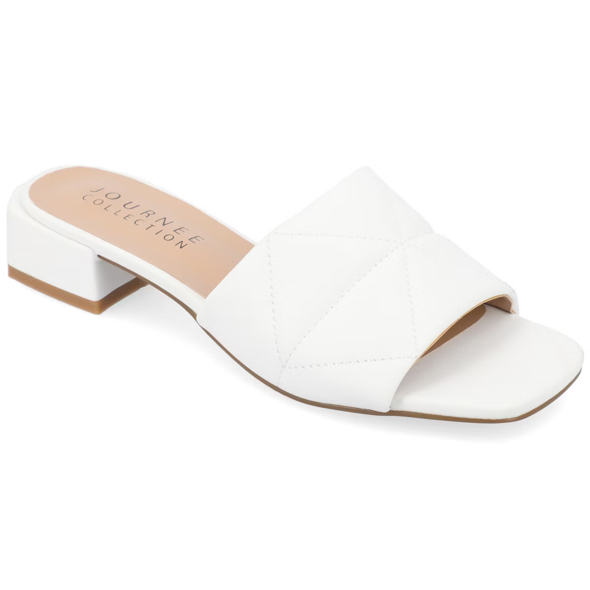 Journee Collection Womens Elidia Slip On Block Heel Vegan Leather Sandals | Target