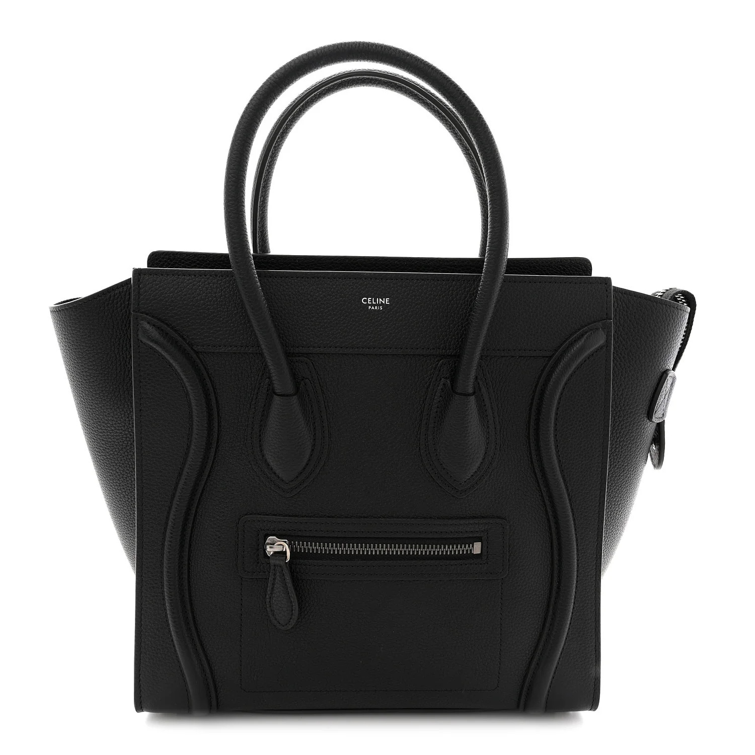 Drummed Calfskin Micro Luggage Black | FASHIONPHILE (US)