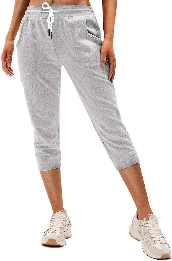 SPECIALMAGIC Women's Sweatpants Capri Pants Cropped Jogger Running Pants Lounge Loose Fit Drawstr... | Amazon (US)