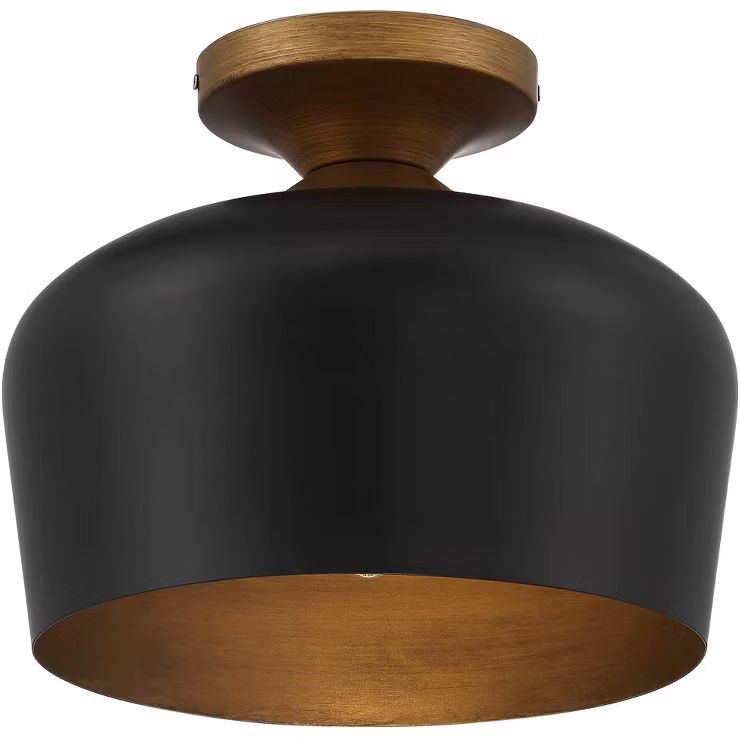 Possini Euro Design Modern Ceiling Light Semi Flush Mount Fixture 11 3/4" Wide Matte Black Gold M... | Target