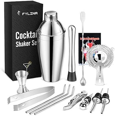 FYLINA Cocktail Shaker 14-Piece, Cocktail Shaker Bar Set 750ml, Shaker Cocktail Kit with Mixing S... | Amazon (CA)