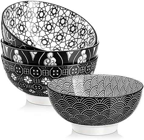 vancasso Cereal Bowls 23 OZ Small Porcelain Bowl Set of 4 Soup Bowls for Kitchen Ceramic Serving ... | Amazon (US)
