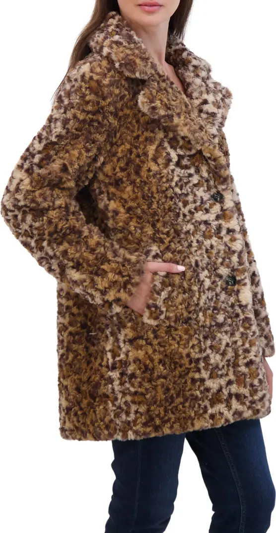Sebby Leopard Print Crushed Faux Fur Jacket | Nordstromrack | Nordstrom Rack