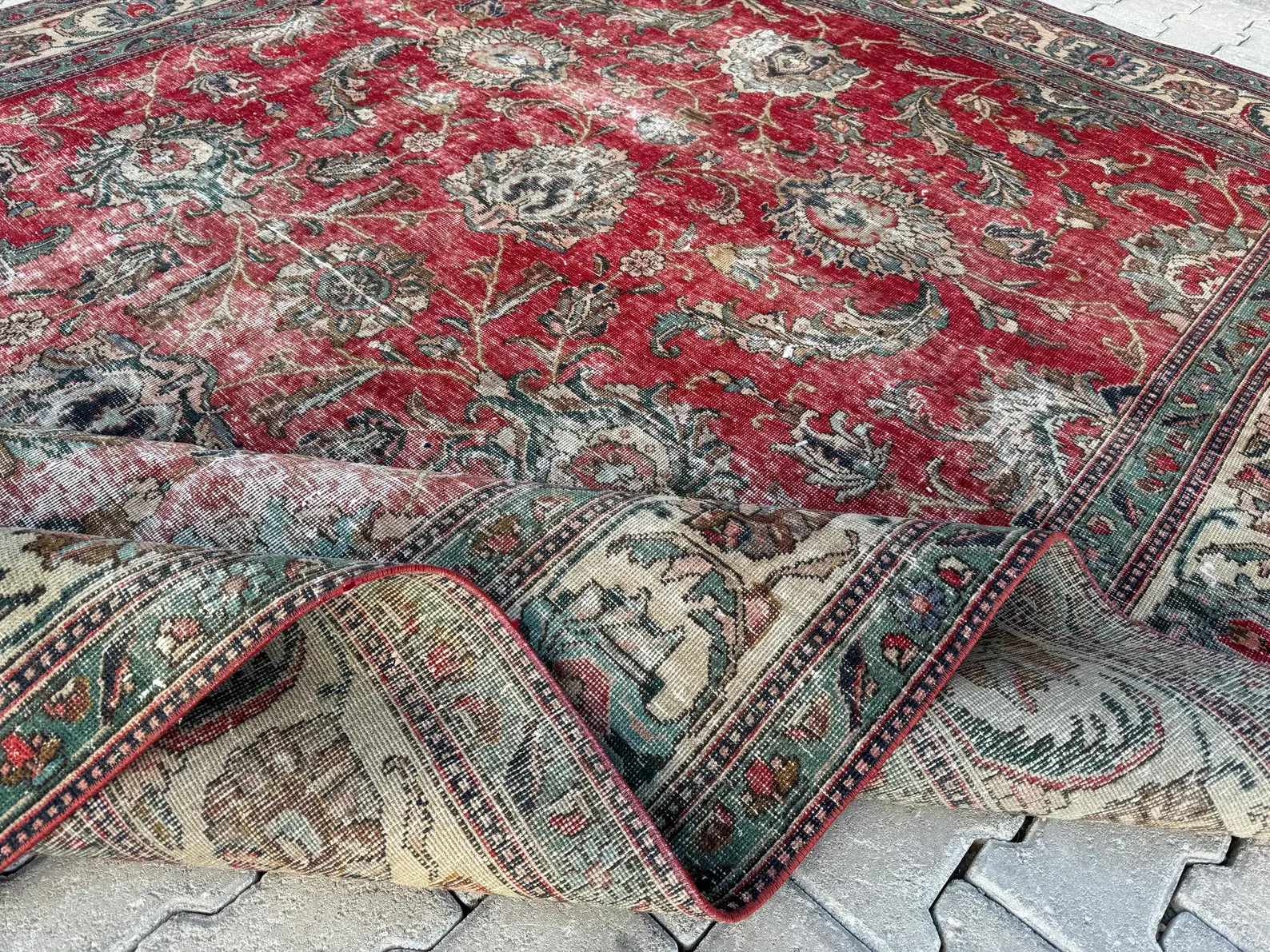 Vintage Rug 8x12, Red Wool Rug, Oversized Rug, Handmade Rug, Vintage Rug, Living Room Rug, Wool R... | Etsy (US)