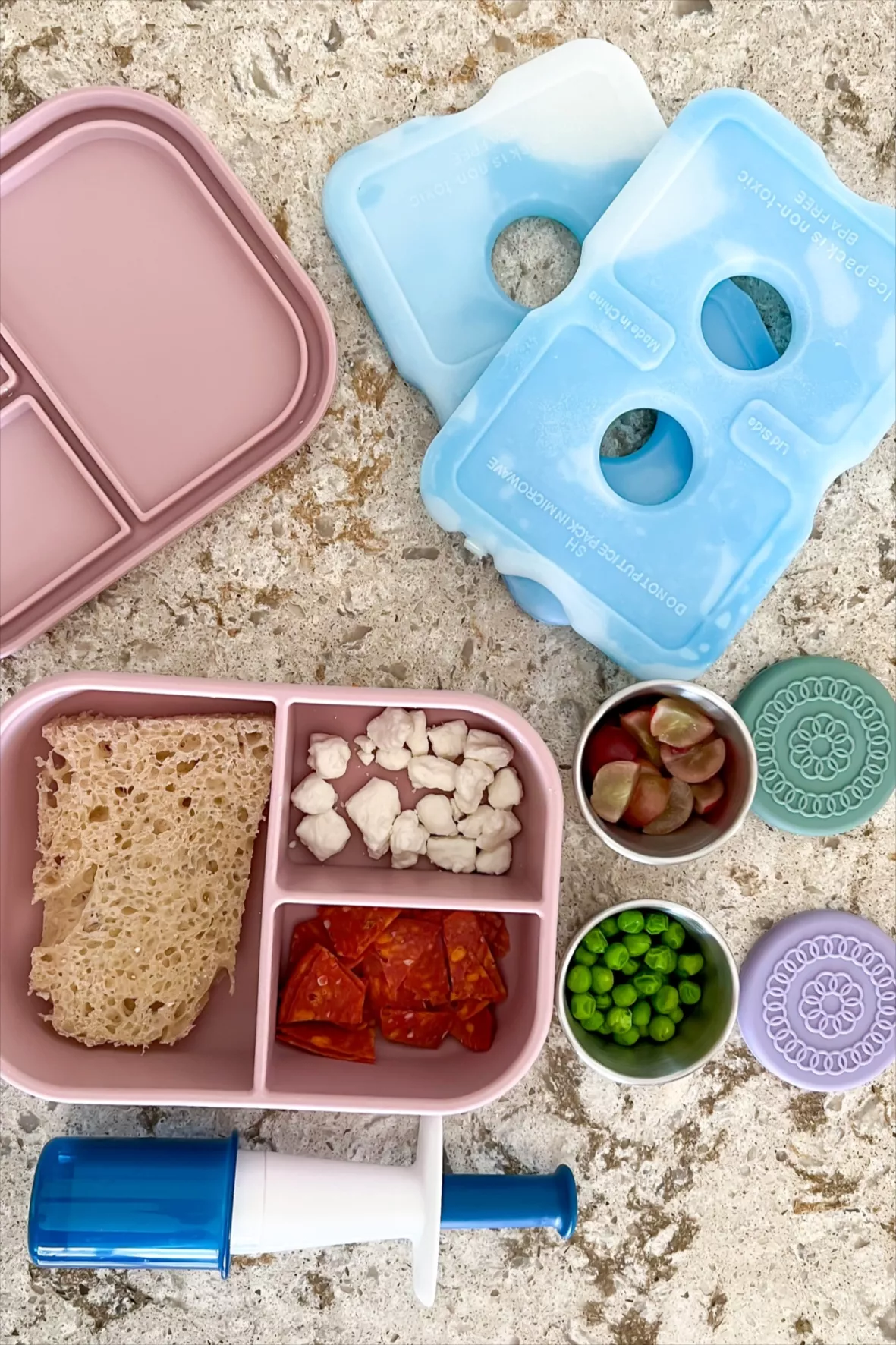 Section Bento Box Lunch Box Set Slim with Silicone Cups
