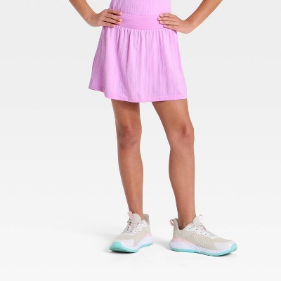 Girls' Seamless Textured Active Skort - All In Motion™ Purple M | Target