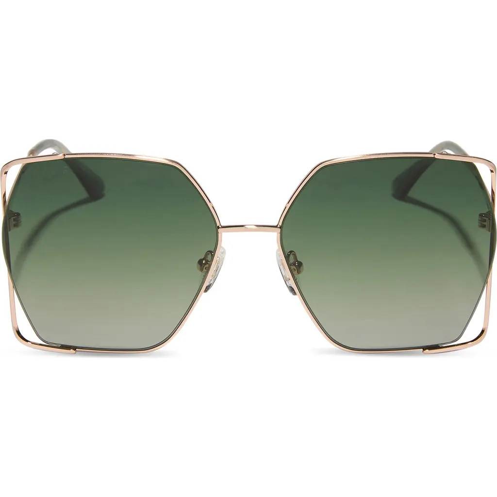 DIFF Donna IV 61mm Gradient Polarized Square Sunglasses in Champagne /Cool Matcha at Nordstrom | Nordstrom