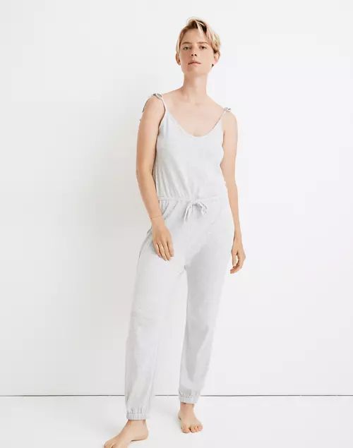 Knit Pointelle Tie-Strap Pajama Jumpsuit | Madewell