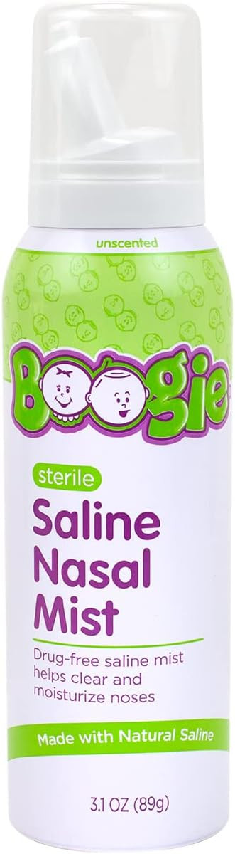 Boogie Baby Saline Nasal Spray Mist, Allergy Relief, Nasal Decongestant, Made with Saline, Unscen... | Amazon (US)