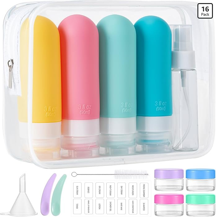 16pack Travel Bottles for Toiletries, TSA Approved LeakProof Squeezable Silicone Toiletry Contain... | Amazon (US)