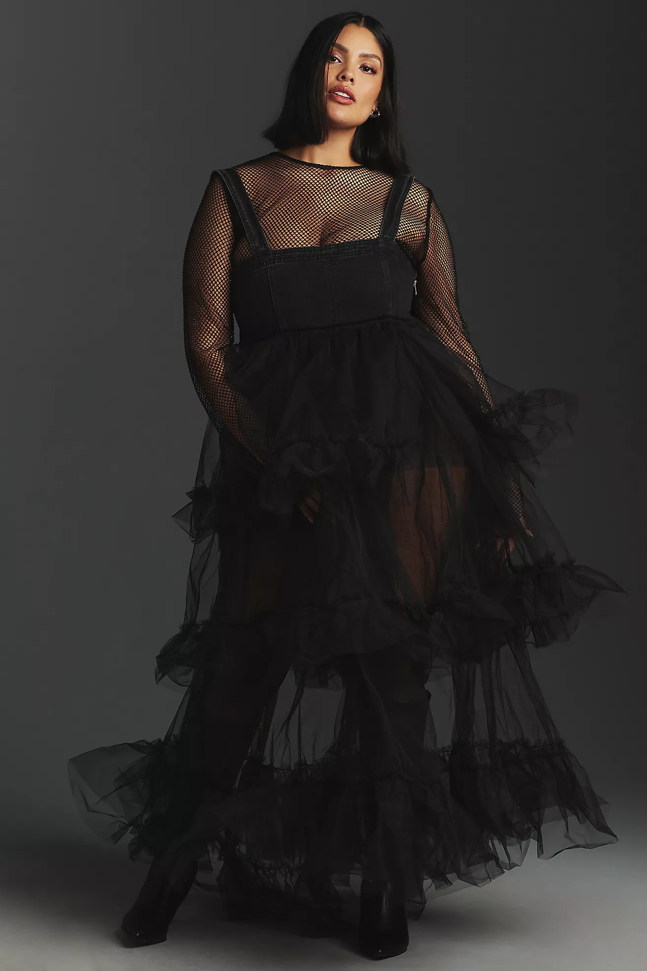 Pilcro Ruffled Tulle Maxi Dress | Anthropologie (US)