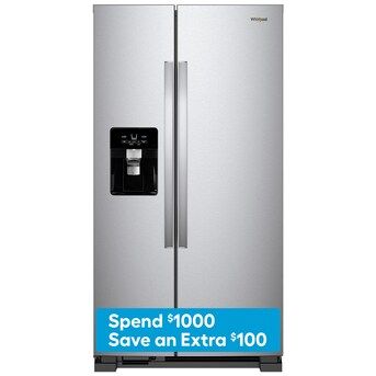 Whirlpool 21.4-cu ft Side-by-Side Refrigerator with Ice Maker, Water and Ice Dispenser (Fingerpri... | Lowe's