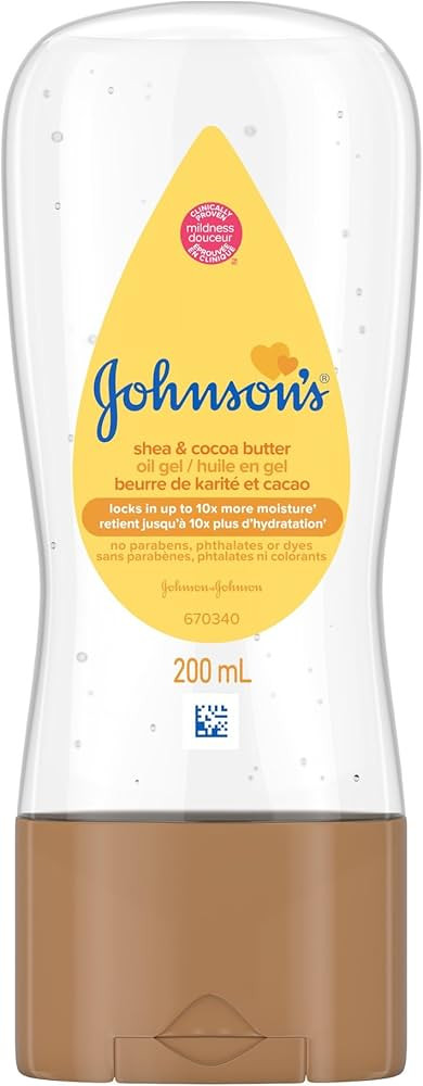 Johnson's Baby oil gel with shea and cocoa butter, mineral oil, 192ml | Amazon (CA)