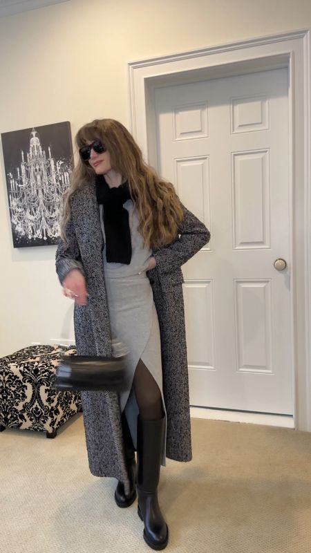 How to layer! Perfect winter outfit idea! This is a great outfit but you want to look cute! Gray fleece set, fleece tights, boots, maxi coat and sweater as scarf 

#LTKstyletip #LTKSeasonal #LTKworkwear