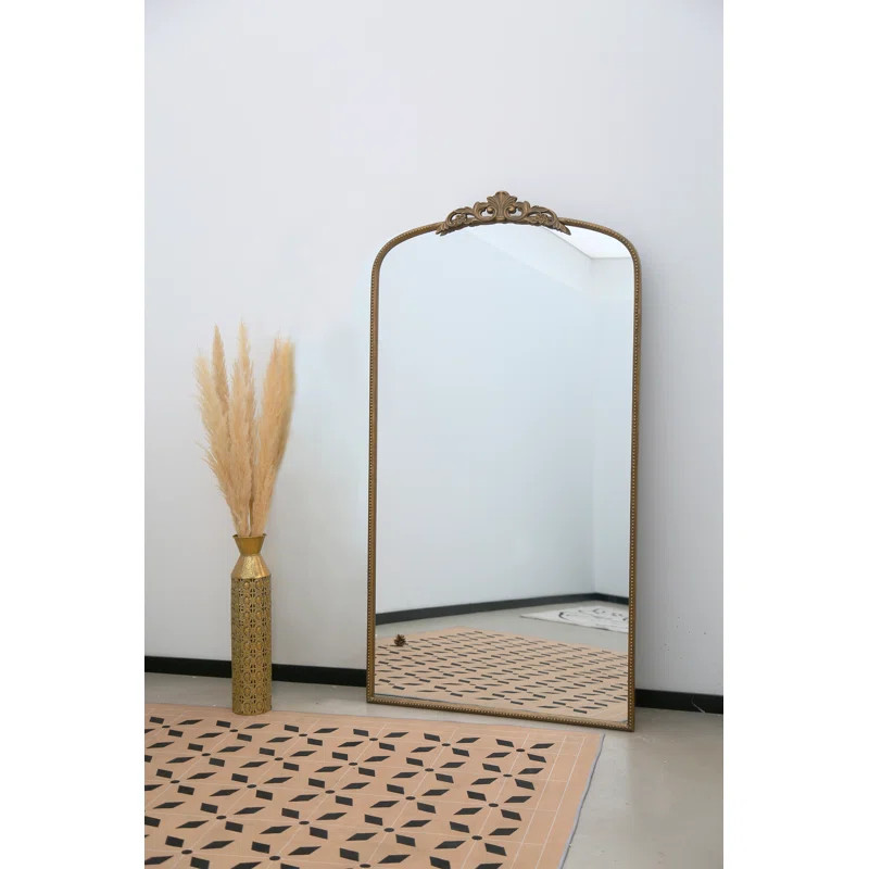 Metal Arch Crown-top Full Length Floor Mirror | Wayfair North America