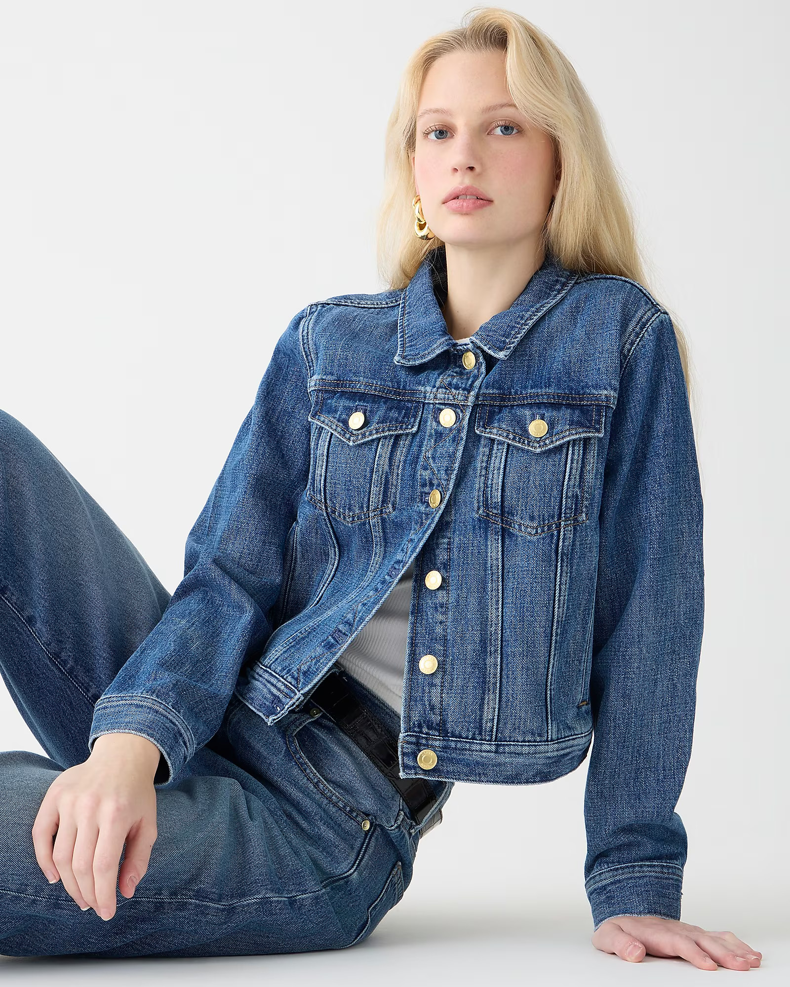 New classic denim jacket in Alicia wash | J. Crew US