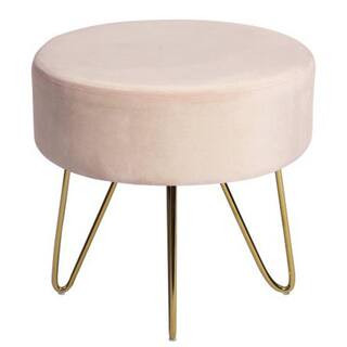 Utopia 4niture Elloit Pink Round Ottoman | The Home Depot