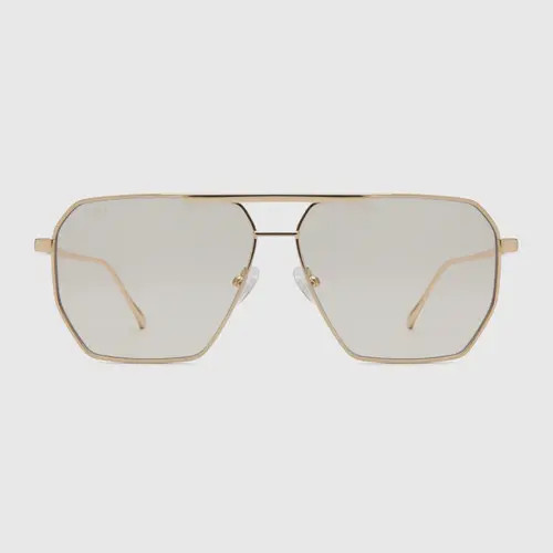 12PM STUDIOS London Metal Sunglasses in Gold/nude at Nordstrom | Nordstrom