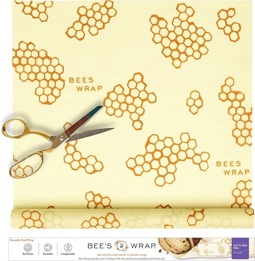 Bee's Wrap Beeswax Wraps for Food - Cut to Size 14x52" Beeswax Wrap Roll - Plastic Free Made in U... | Amazon (US)