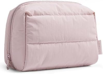 BAGSMART Puffy Makeup Bag, Wide Opening Cosmetic Bag Compact & Spacious, Water-Resistant Travel O... | Amazon (US)