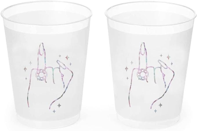 xo, Fetti Bachelorette Party Ring Finger Reusable Cups - 16 Frost Flex Cups | Bach Party Drinkwar... | Amazon (US)