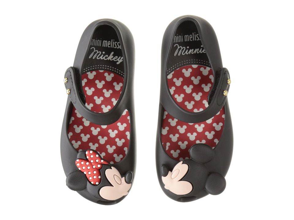 Mini Melissa - Ultragirl + Disney Twins (Toddler) (Black) Girl's Shoes | Zappos